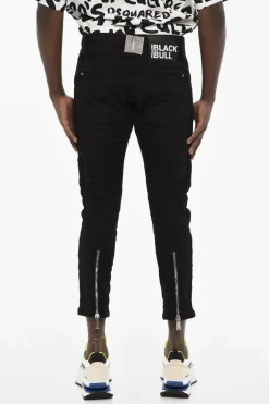 BLACK BULL Jeans a Lavaggio Scuro con Zip>Dsquared2 Discount