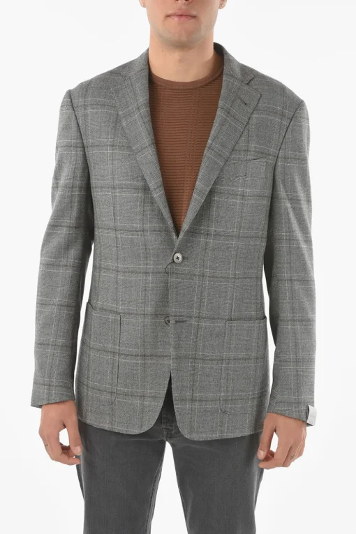 Sale Blazer 2 Bottoni GATE con Motivo Tartan Uomo Giacche