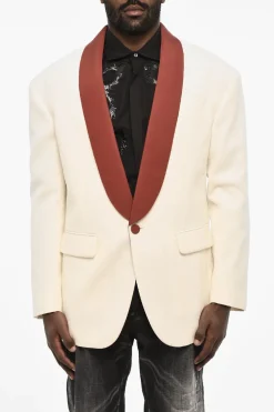 Online Blazer a 1 Bottone in Misto Lana Virgine Uomo Giacche