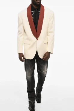 Online Blazer a 1 Bottone in Misto Lana Virgine Uomo Giacche