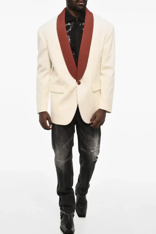 Online Blazer a 1 Bottone in Misto Lana Virgine Uomo Giacche