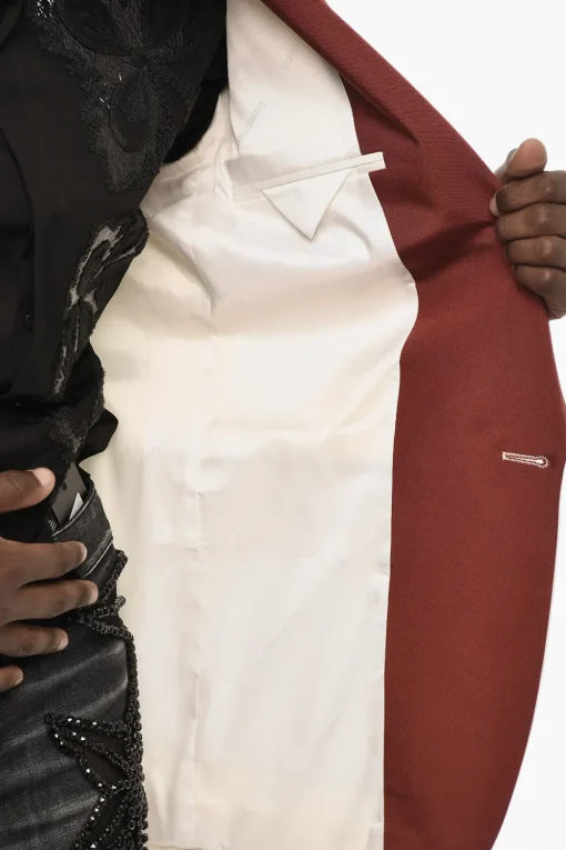 Online Blazer a 1 Bottone in Misto Lana Virgine Uomo Giacche