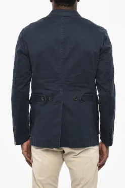 New Blazer a 4 Bottoni In Cotone con Bottoni Logati Uomo Giacche