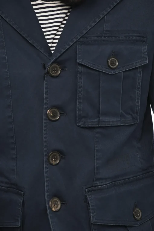 New Blazer a 4 Bottoni In Cotone con Bottoni Logati Uomo Giacche