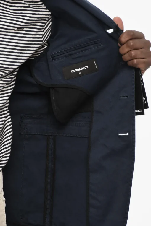 New Blazer a 4 Bottoni In Cotone con Bottoni Logati Uomo Giacche
