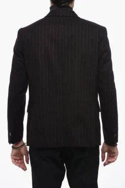 Blazer a Doppiopetto Gessata con Spacco sul Retro>Marsem Online