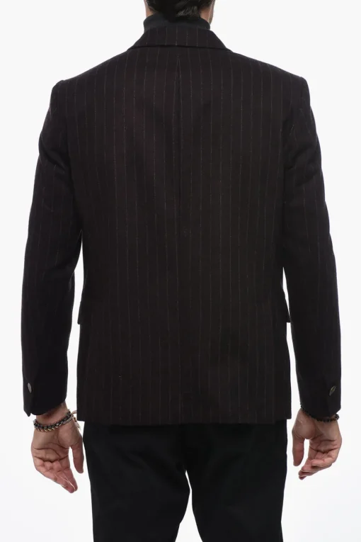 Blazer a Doppiopetto Gessata con Spacco sul Retro>Marsem Online