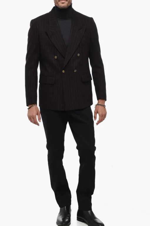 Blazer a Doppiopetto Gessata con Spacco sul Retro>Marsem Online