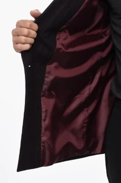 Blazer a Doppiopetto Gessata con Spacco sul Retro></noscript>Marsem Online