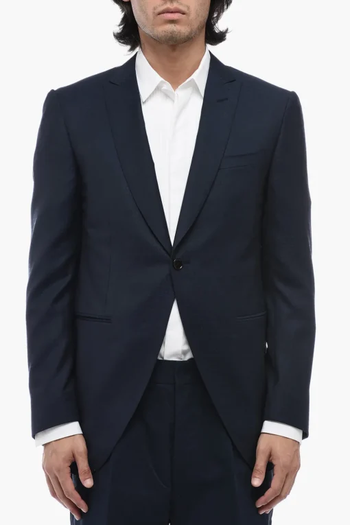 Blazer ACADEMY in Misto Lana e Seta con Rever a Lancia>Corneliani Clearance