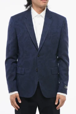 Clearance Blazer BAROCCO in Lana Vergine Jacquard Uomo Giacche