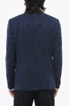 Clearance Blazer BAROCCO in Lana Vergine Jacquard Uomo Giacche