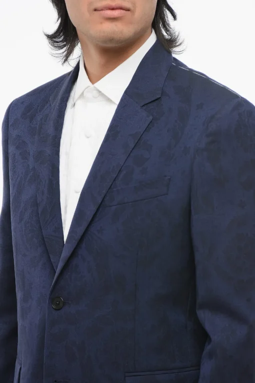Clearance Blazer BAROCCO in Lana Vergine Jacquard Uomo Giacche