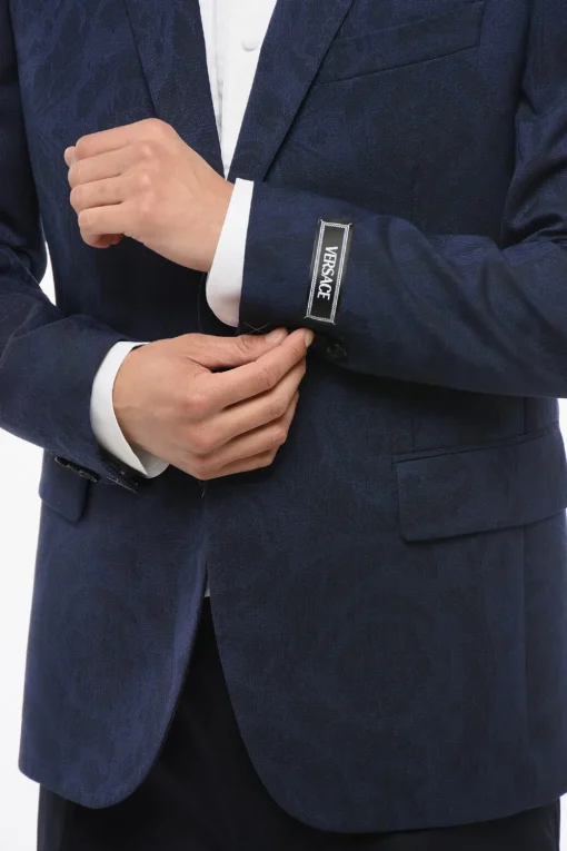 Clearance Blazer BAROCCO in Lana Vergine Jacquard Uomo Giacche