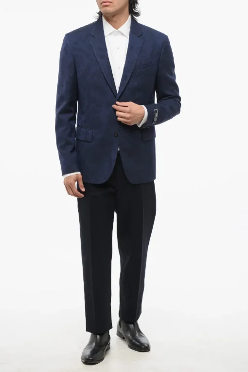 Clearance Blazer BAROCCO in Lana Vergine Jacquard Uomo Giacche