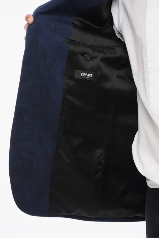 Clearance Blazer BAROCCO in Lana Vergine Jacquard Uomo Giacche