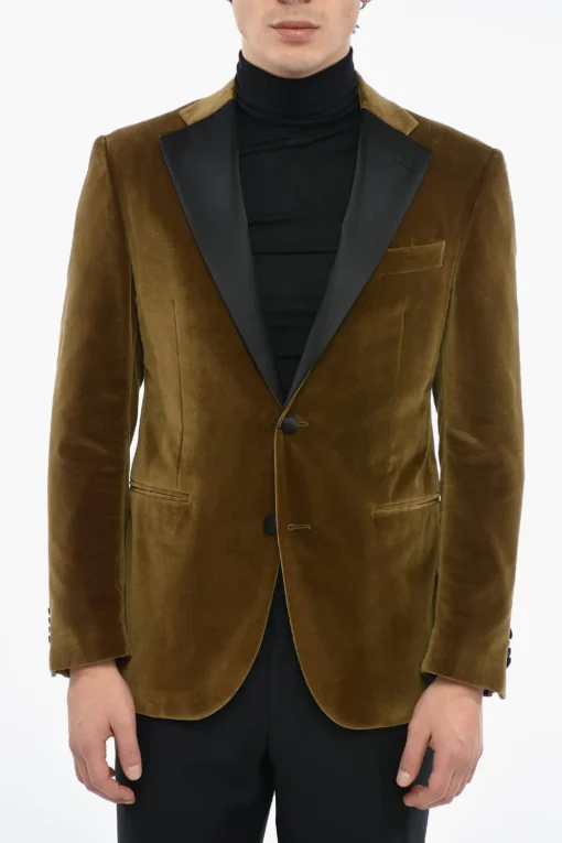Sale Blazer CERIMONIA ACADEMY in Velour con Tasche a Filo Uomo Giacche