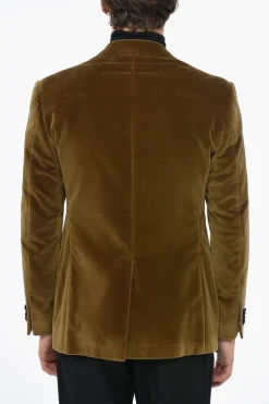 Sale Blazer CERIMONIA ACADEMY in Velour con Tasche a Filo Uomo Giacche