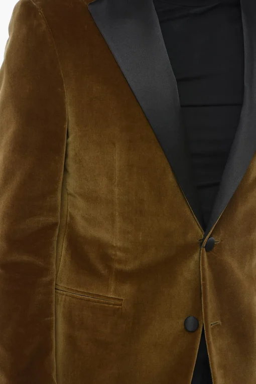 Sale Blazer CERIMONIA ACADEMY in Velour con Tasche a Filo Uomo Giacche