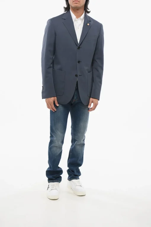 Sale Blazer CIRCLE in Cotone con Tasche a Filo Uomo Giacche