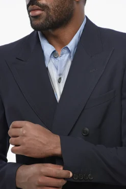 Outlet Blazer Doppiopetto BRUCE in Misto Lana con Tasche a Toppa Uomo Giacche