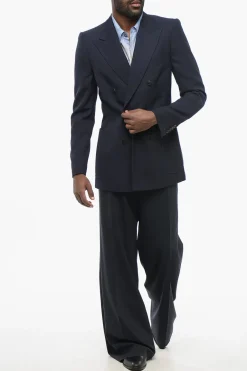 Outlet Blazer Doppiopetto BRUCE in Misto Lana con Tasche a Toppa Uomo Giacche