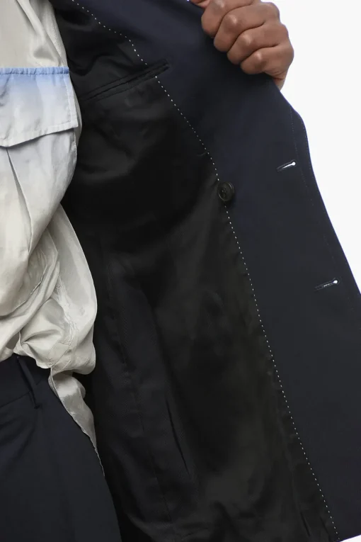 Outlet Blazer Doppiopetto BRUCE in Misto Lana con Tasche a Toppa Uomo Giacche