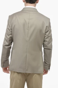 Outlet Blazer Doppiopetto in Lana con Revers a Lancia Uomo Giacche