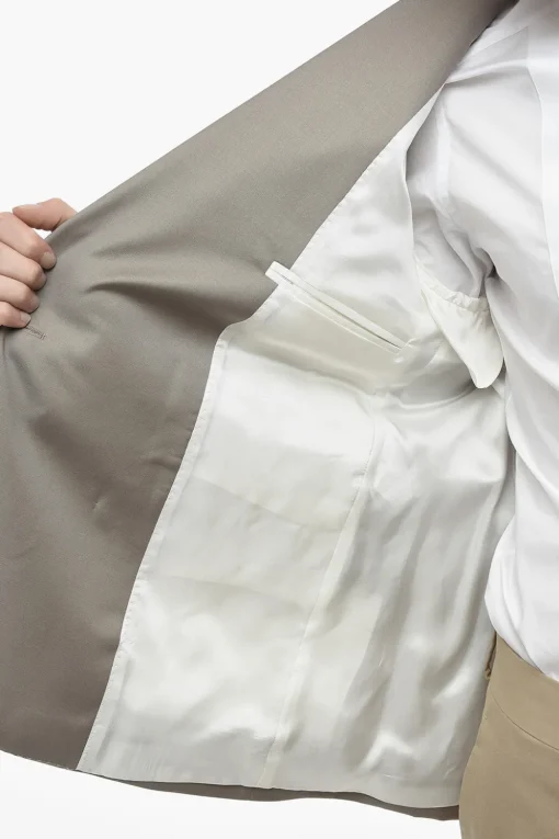 Outlet Blazer Doppiopetto in Lana con Revers a Lancia Uomo Giacche