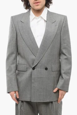Best Blazer Doppiopetto in Lana Twill con Tasche ad Aletta Uomo Giacche