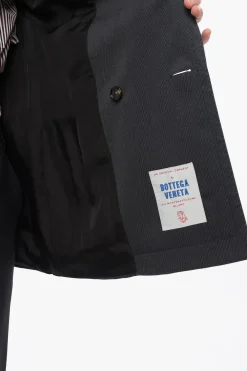 Blazer Doppiopetto in Lana Twill con Cuciture a Vista></noscript>Bottega Veneta Outlet