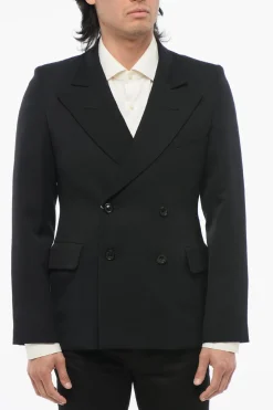 Blazer Doppiopetto In Lana Con Tasche Ad Aletta>Maison Margiela Outlet