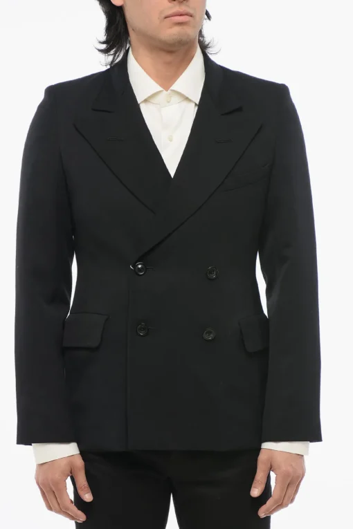 Blazer Doppiopetto In Lana Con Tasche Ad Aletta>Maison Margiela Outlet