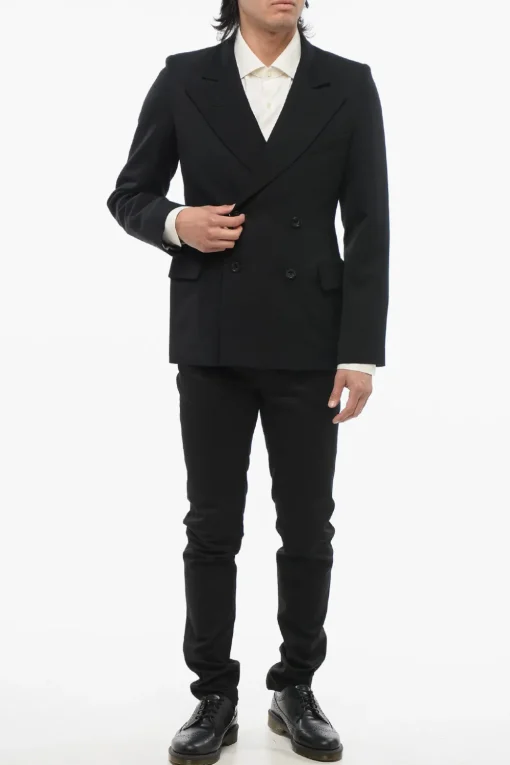 Blazer Doppiopetto In Lana Con Tasche Ad Aletta>Maison Margiela Outlet