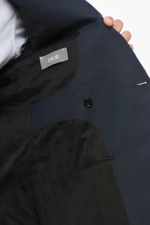 Fashion Blazer Doppiopetto In Lana Con Bordi In Satin Uomo Giacche