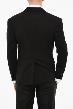 Blazer Doppiopetto In Misto Lana Con Revers A Lancia In Satin>Dsquared2 Hot