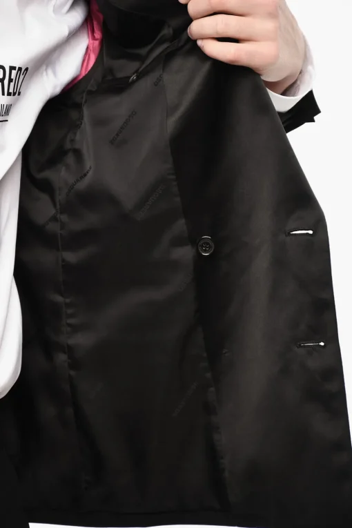 Blazer Doppiopetto In Misto Lana Con Revers A Lancia In Satin>Dsquared2 Hot