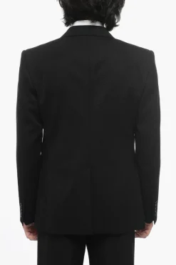 Discount Blazer Doppiopetto In Misto Lana Con Revers A Lancia Uomo Giacche