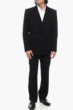 Discount Blazer Doppiopetto In Misto Lana Con Revers A Lancia Uomo Giacche