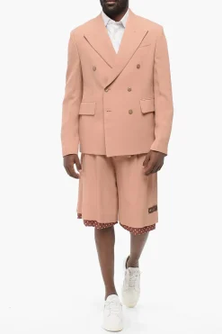 Blazer Doppiopetto in Viscosa Twill con Tasche ad Aletta></noscript>Amiri Discount