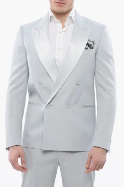 Hot Blazer Doppiopetto TATTOO con Rever a Lancia in Satin Uomo Giacche