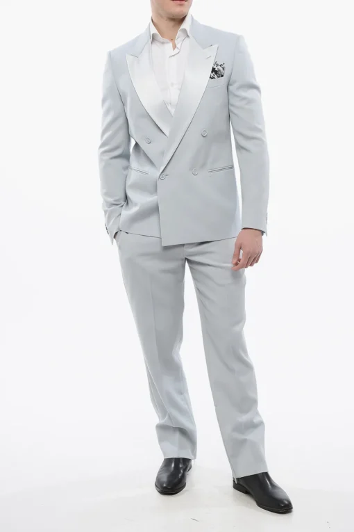 Hot Blazer Doppiopetto TATTOO con Rever a Lancia in Satin Uomo Giacche