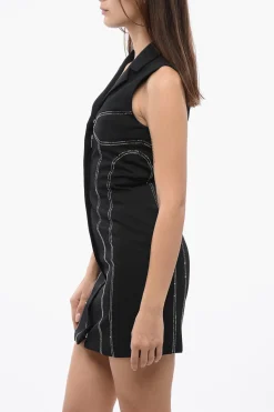 Blazer Dress Smanicato con Cristalli></noscript>Off-White Sale