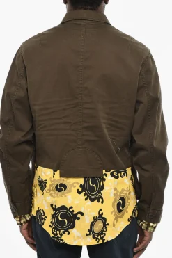 Discount Blazer In Cotone Con Dettagli In Seta e Bottoni Logati Uomo Giacche