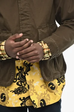Discount Blazer In Cotone Con Dettagli In Seta e Bottoni Logati Uomo Giacche
