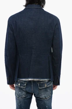 Hot Blazer in Denim CATEN BROS con Cuciture a Vista Uomo Giacche