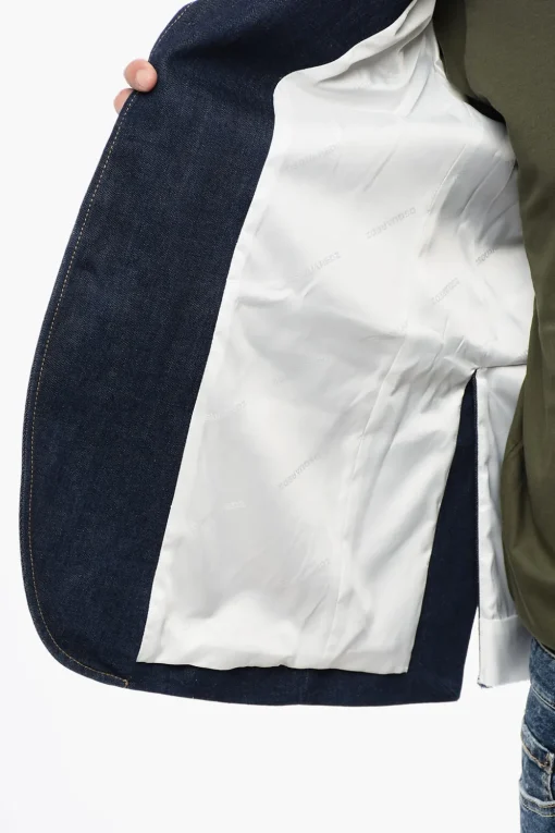 Hot Blazer in Denim CATEN BROS con Cuciture a Vista Uomo Giacche