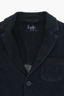 Blazer in Denim con Tasche a Toppa>il gufo Discount