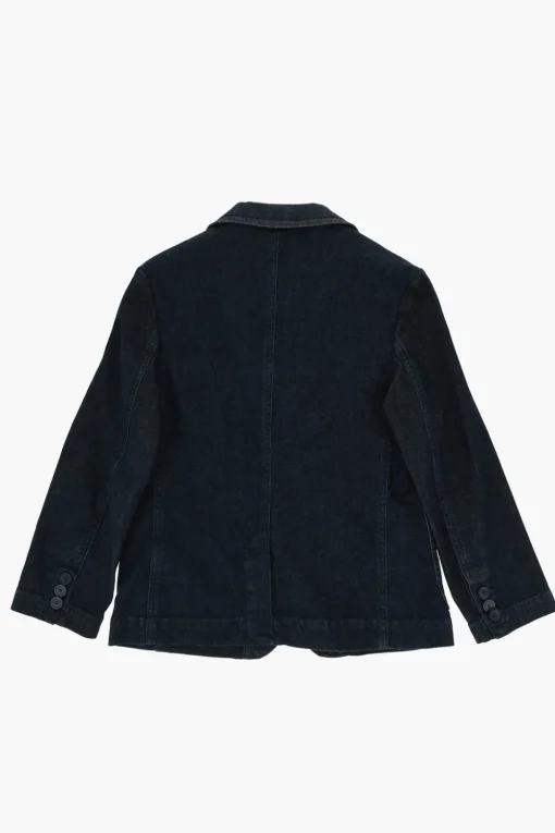 Blazer in Denim con Tasche a Toppa>il gufo Discount