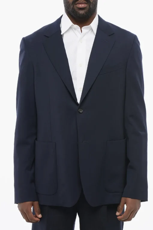 Blazer in Fresco di Lana con Tasche a Toppa>Lanvin Online